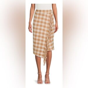 Fringe Plaid Skirt